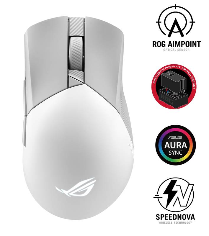 Obrázok Asus ROG GLADIUS III Wireless Aimpoint (90MP02Y0-BMUA10) biela