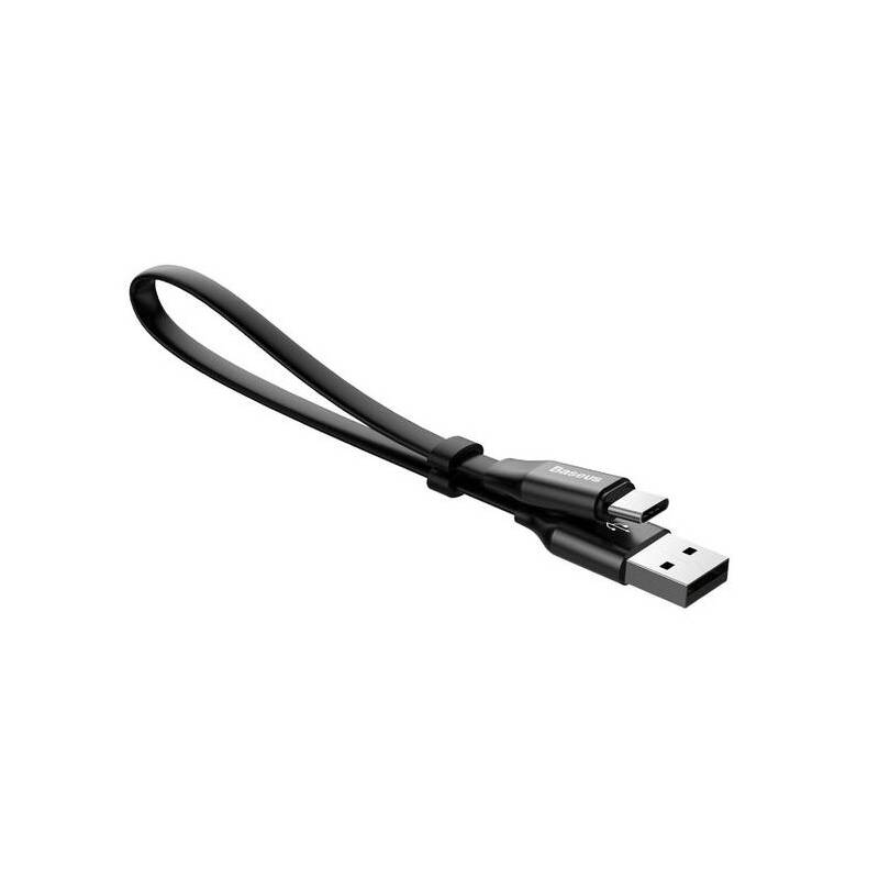 Obrázok Baseus plochý nabíjecí / datový kabel USB-C Nimble Series 23cm černá, CATMBJ-01