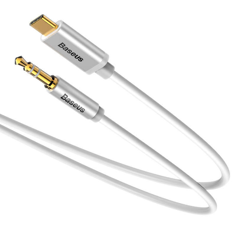 Obrázok Baseus USB-C to Jack 3,5 mm Audio Cable 1,2 m White (CAM01-02)