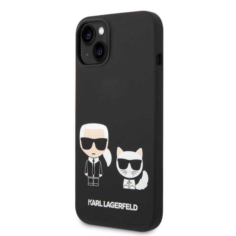 Obrázok Karl Lagerfeld and Choupette Liquid Silicone Zadní Kryt pro iPhone 14 Plus Black