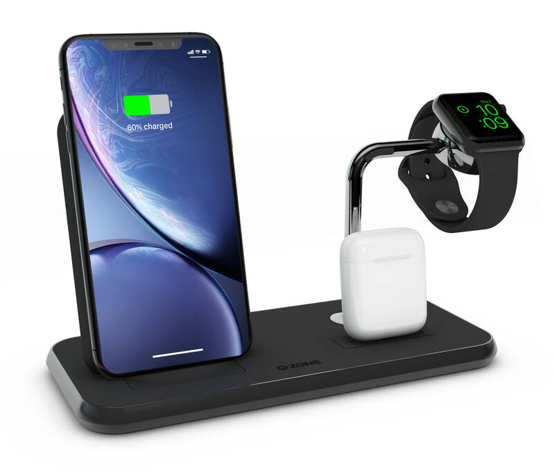 Obrázok ZENS STAND+DOCK+WATCH ALUMINIUM WIRELESSCHARGER - BLACK ZEDC07B