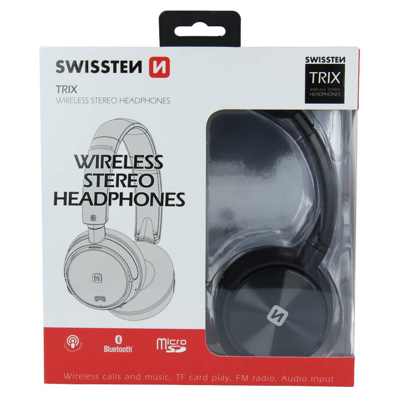 Obrázok SWISSTEN BLUETOOTH STEREO SLUCHÁTKA TRIX ČERNÉ