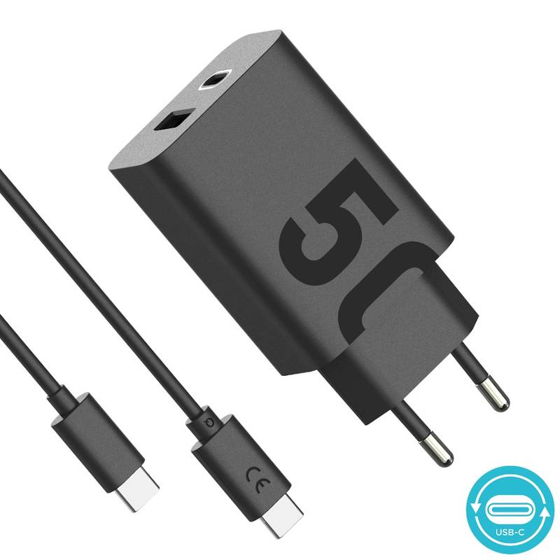 Obrázok Motorola TurboPower 50W, 1x USB-C, 1x USB + USB-C kábel 1m (MOM000072) čierna