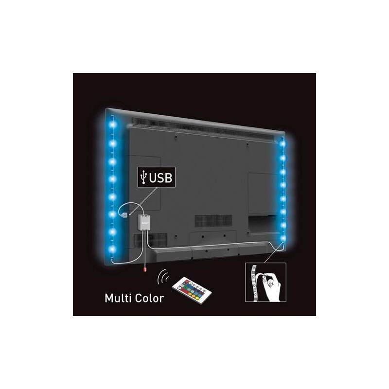 Solight WM504 - LOT 2x Ruban LED RGB pour TV avec télécommande IP65 LED/USB  50cm