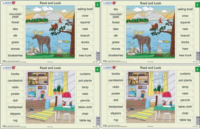 Obrázok Vzdělávací puzzle LARSEN - Angličtina (5): Příroda