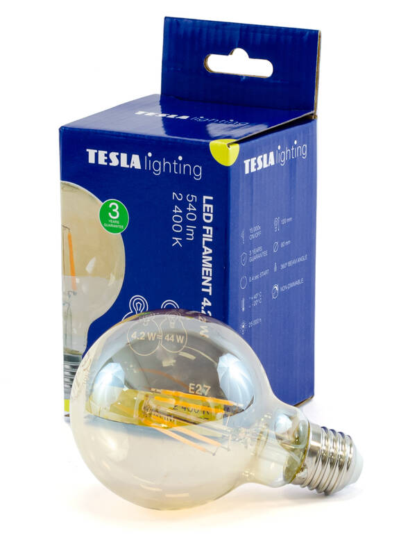 Obrázok Tesla globe G80 filament, E27, 5W, teplá biela (GL270424-2G2)