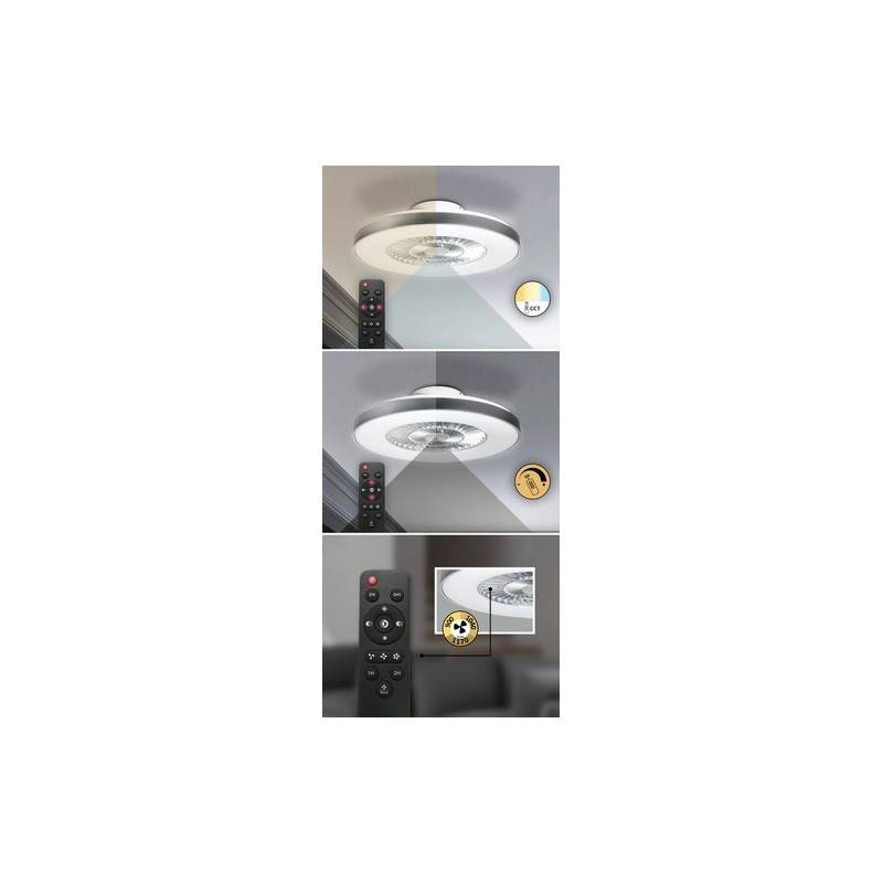 Obrázok Rabalux 6858 LED stropné svietidlo s ventilátorom Dalfon 1x40W | 1700lm | 3000-6500K - strieborná