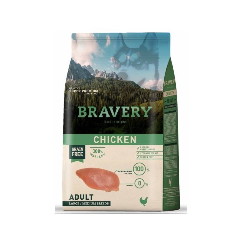 Obrázok Bravery dog ADULT Large / Medium chicken 12kg