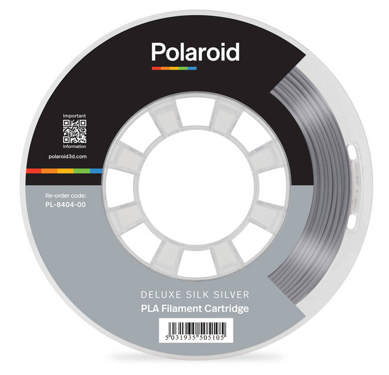 Obrázok Polaroid 250g Universal Deluxe Silk PLA Filament Material - Silver 3D-FL-PL-8404-00