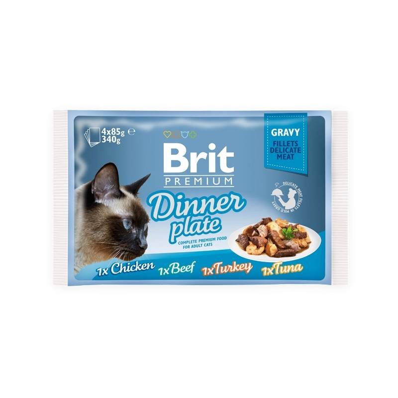 Obrázok Brit Premium Cat D Fillets in Gravy Dinner Plate 340g