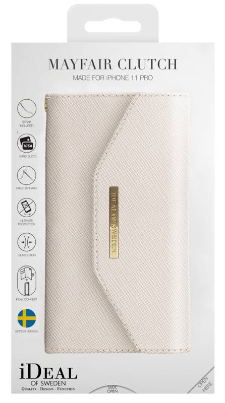 Obrázok iDeal Of Sweden Mayfair Clutch na Apple iPhone 11 Pro/Xs/X - Beige Saffiano (IDMC-I1958-128)