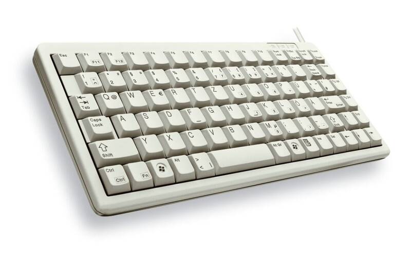 Obrázok CHERRY klávesnice G84-4100 / lehká / mini/ drátová / USB 2.0 / bílá / EU layout G84-4100LCMEU-0