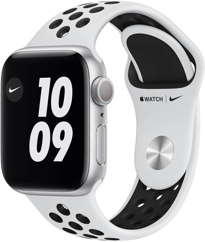 Obrázok Apple Watch Nike SE GPS 44mm pouzdro ze stříbrného hliníku - platinový/černý sportovní náramek Nike (MYYH2VR/A)