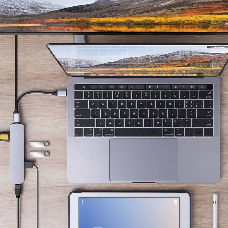 Obrázok HyperDrive 6-in-1 USB-C Hub with 4K HDMI - Silver HY-HD233A-SILVER