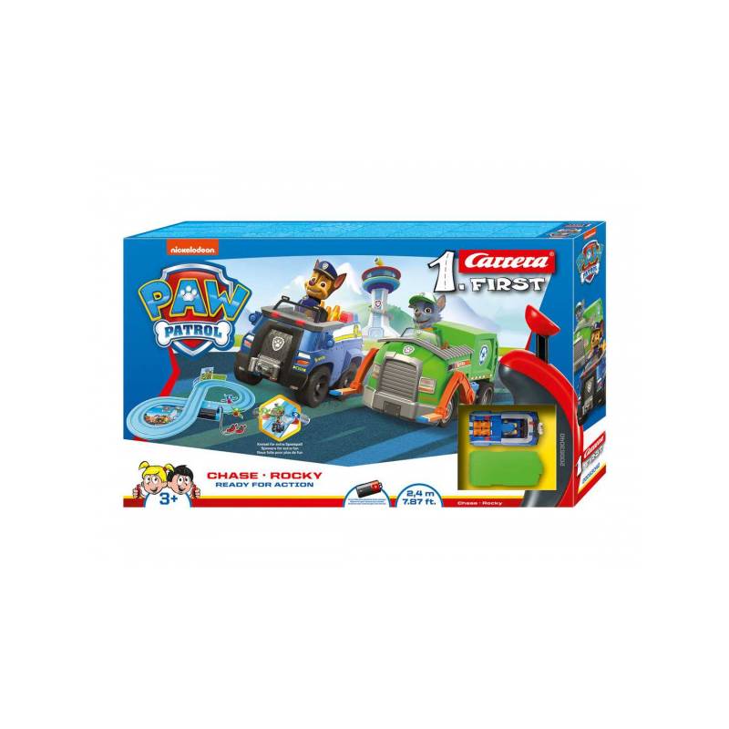 Obrázok CARRERA FIRST AUTODRAHA PAW PATROL 2,4M PLAST +2 AUTA NA BAT. V KRABICI 50X30X7CM /54663040/