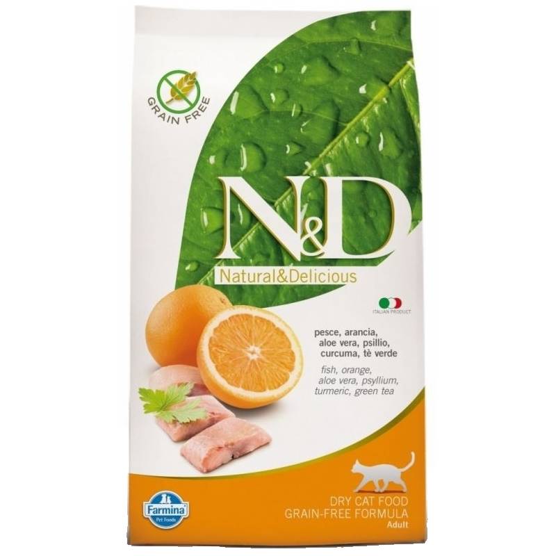 Obrázok N&D Grain Free CAT Adult Fish & Orange 1,5 kg