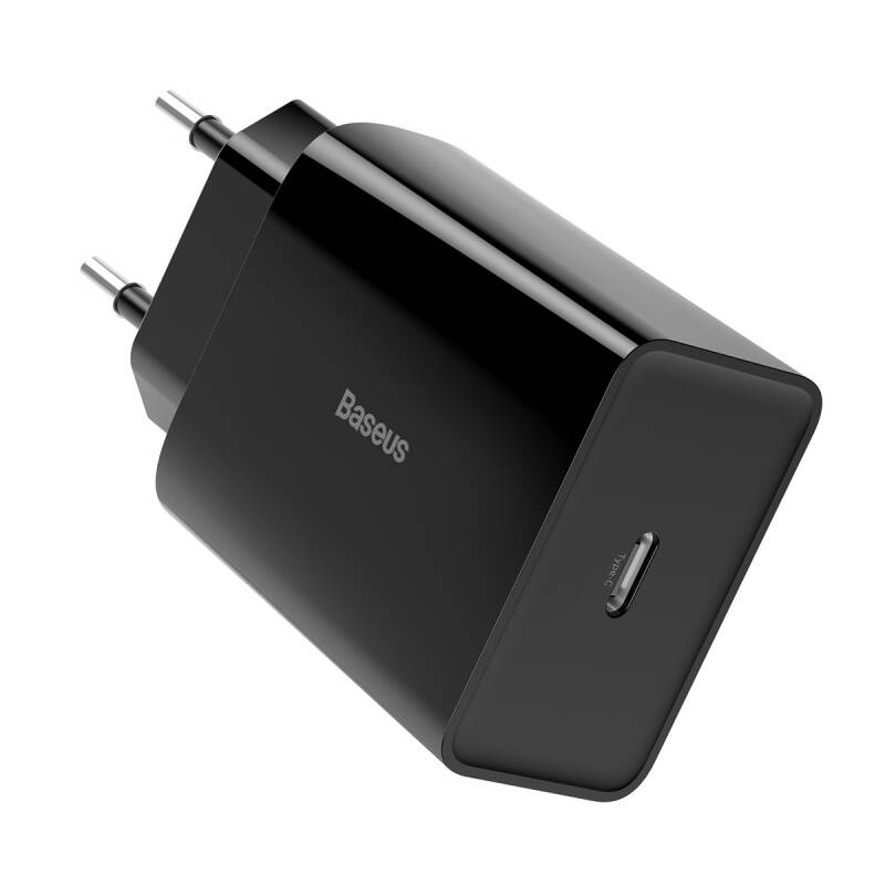 Obrázok Baseus Fast Wall nabíjačka 3A + kábel USB-C / Lightning, čierna (TZCCFS-X01)