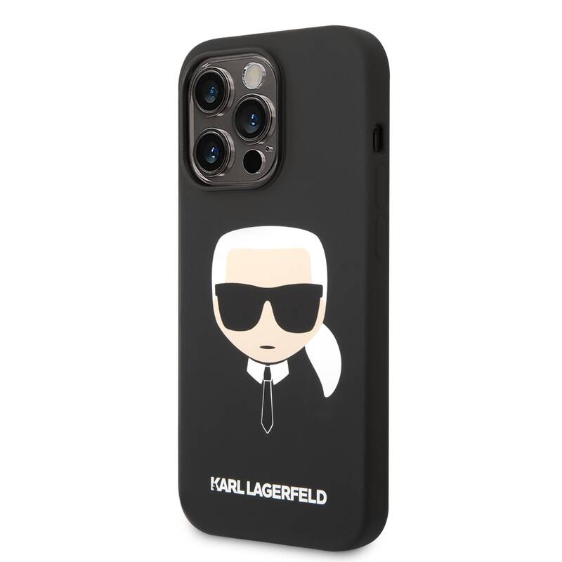 Obrázok Karl Lagerfeld Liquid Silicone Karl Head Zadní Kryt pro iPhone 14 Pro Max Black