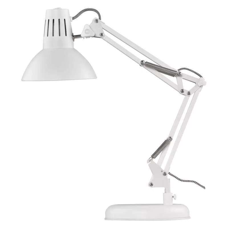 Obrázok Lampa biurkowa DUSTIN na żarówkę E27, biała , EM_1538173000