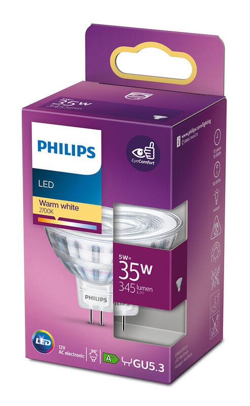 Obrázok Philips bodová, 5W, GU5,3, teplá bílá (8718699773939)