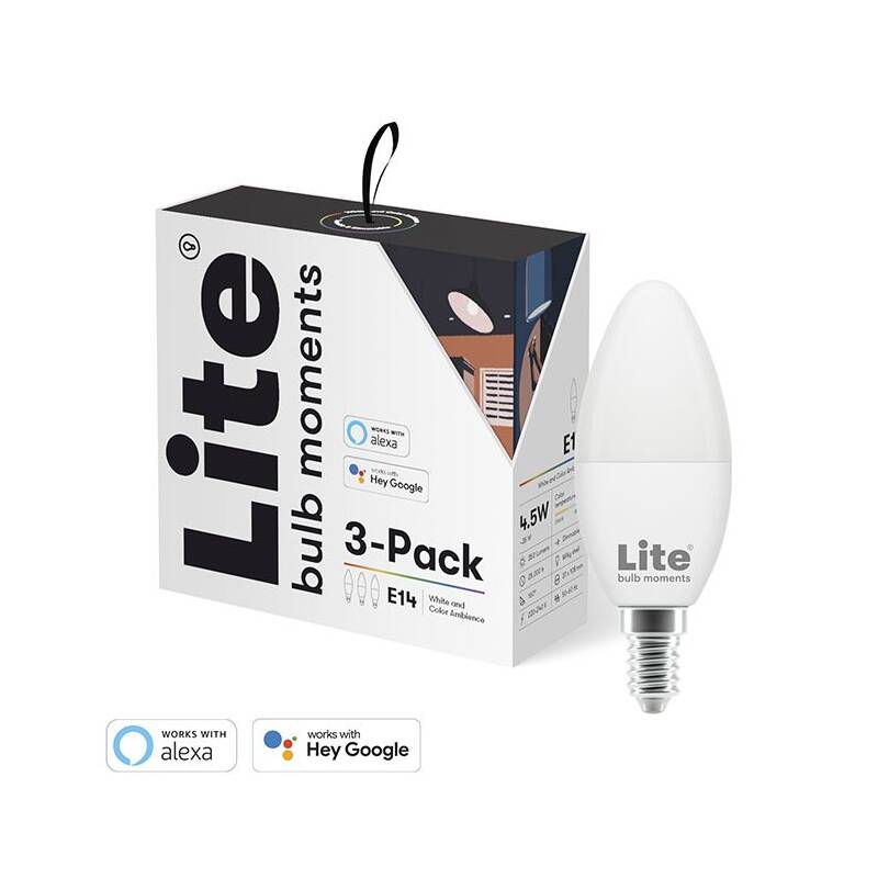 Obrázok Lite bulb moments E14, 5W, RGB+2700-6500K, 3 kusy (LB-NSL911962)