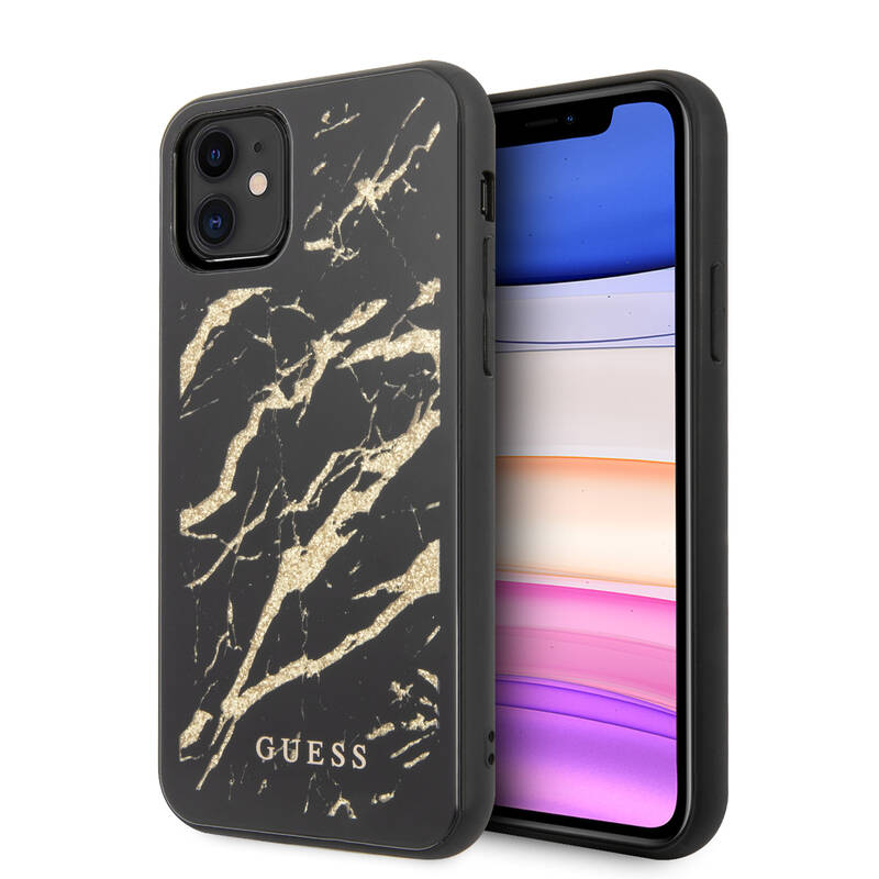 Obrázok Guess Marble Glass pro iPhone 11 (GUHCN61MGGBK) čierny