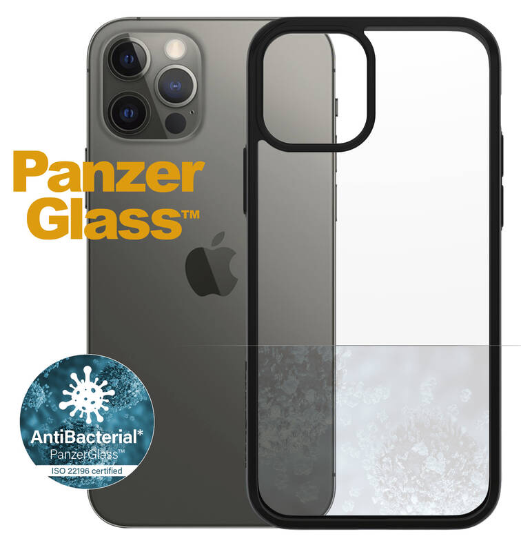 Obrázok PanzerGlass ClearCase Antibacterial pro Apple iPhone 12/iPhone 12 Pro Black edition (0252)