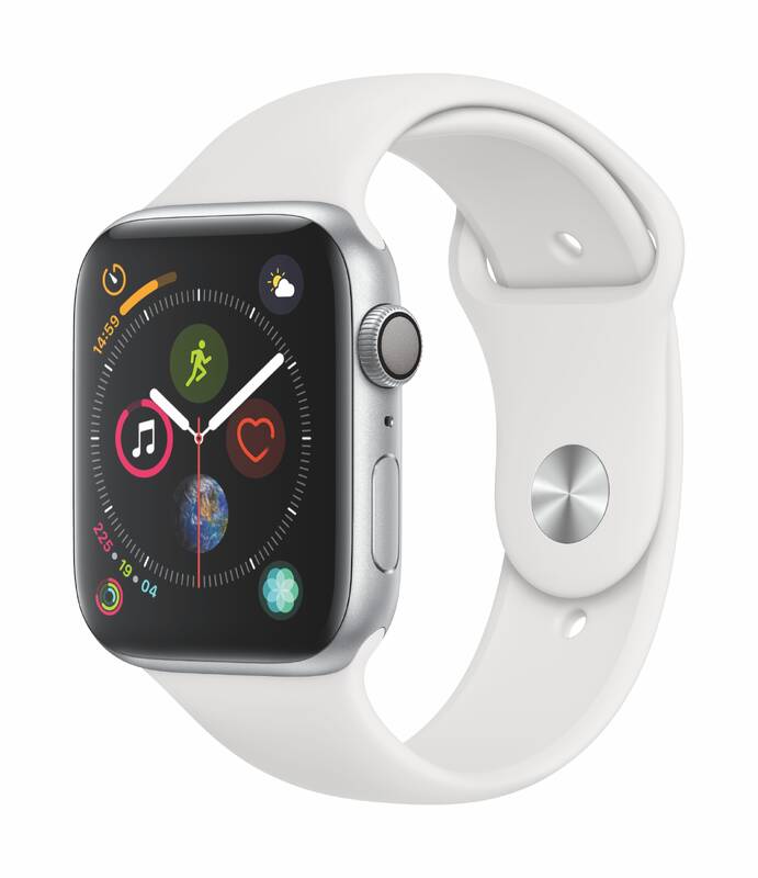 Obrázok Apple Watch Series 4 GPS 44mm pouzdro ze stříbrného hliníku - bílý sportovní řemínek SK verze (MU6A2VR/A)