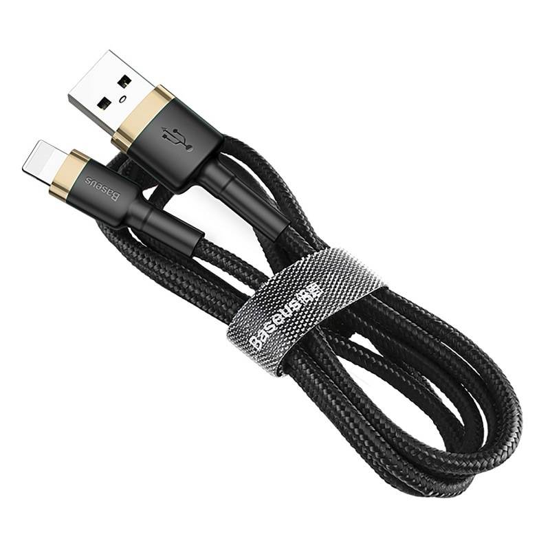 Obrázok Baseus Cafule kábel USB / Lightning QC3.0 1m, čierny/zlatý (CALKLF-BV1)