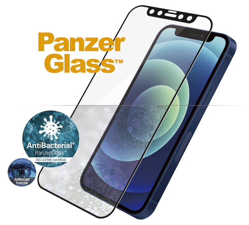 Obrázok PanzerGlass Edge-to-Edge Antibacterial s Anti-BlueLight vrstvou na Apple iPhone 12 mini (2722) čierne