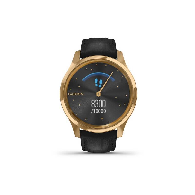 Obrázok Garmin vivomove3 Luxe 24K Gold/Black Leather Band (010-02241-22)