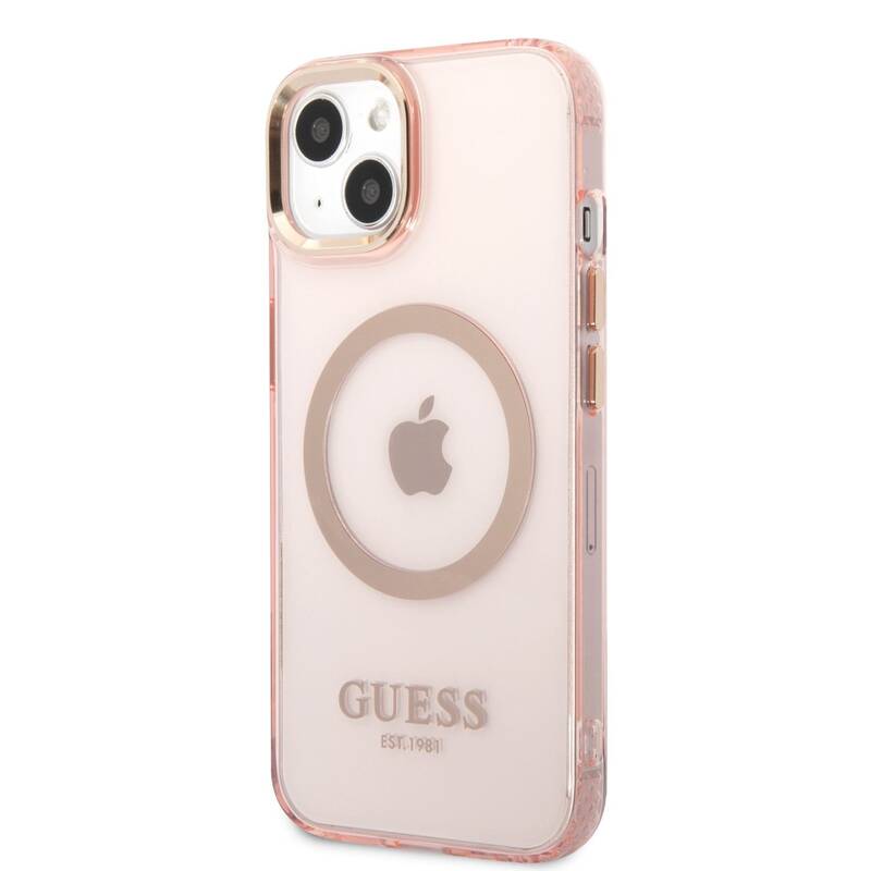 Obrázok Guess Translucent MagSafe Kompatibilní Zadní Kryt pro iPhone 13 Pink