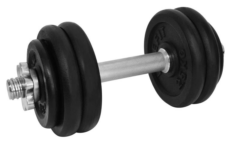 Obrázok Činka nakládací LIFEFIT jednoruční 14 kg, 30mm tyč/6x kotouč