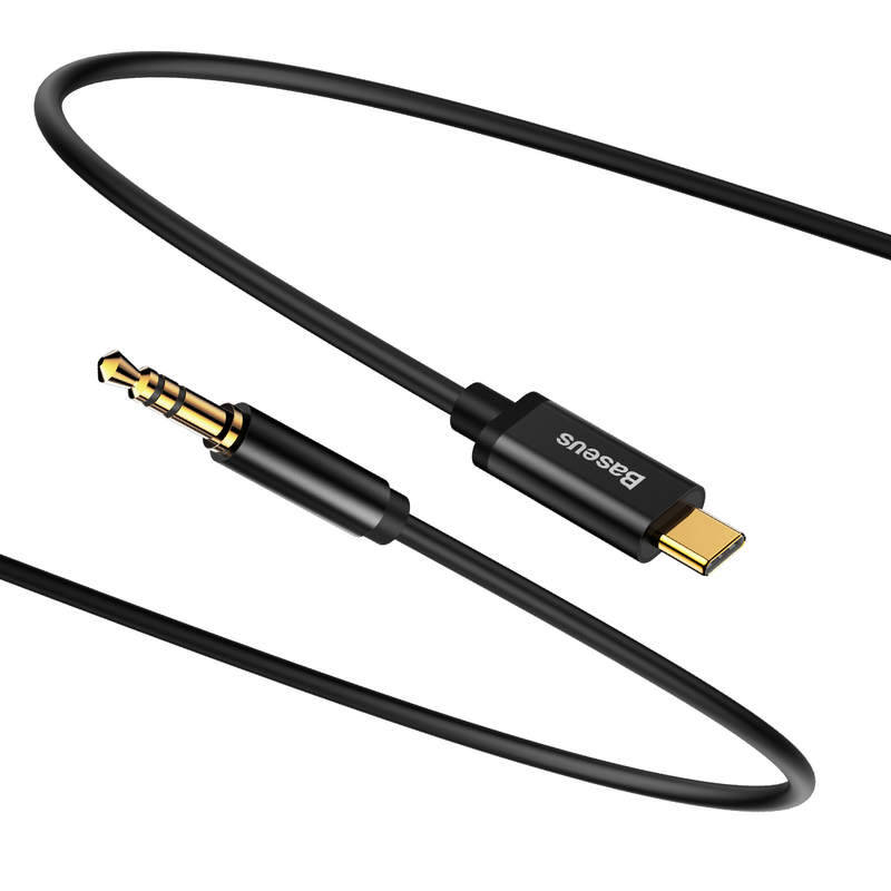 Obrázok Baseus USB-C to Jack 3,5 mm Audio Cable 1,2 m Black (CAM01-01)