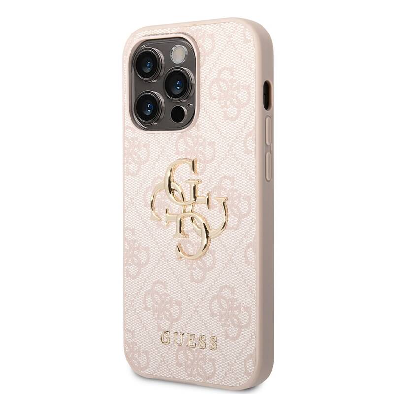 Obrázok Guess PU 4G Metal Logo Zadní Kryt pro iPhone 14 Pro Pink