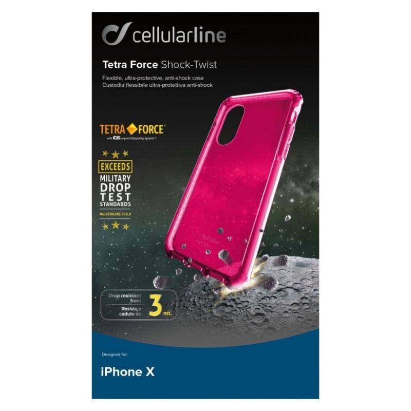 Obrázok Cellularline TETRA FORCE CASE pre iPhone X fuchsiový (TETRACASEIPH8F)