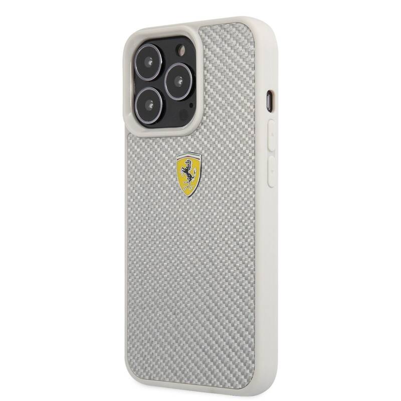 Obrázok FEHCP13LFCASI Ferrari Real Carbon Zadní Kryt pro iPhone 13 Pro Silver