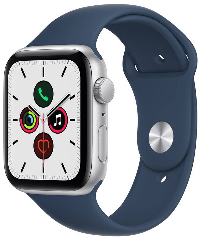 Obrázok Apple Watch SE GPS, 40mm púzdro zo strieborného hliníka - hlbokomorsko modrý športový remienok (MKNY3VR/A)