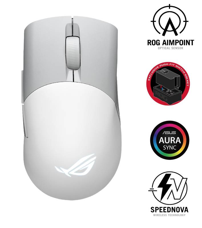 Obrázok Asus ROG KERIS Wireless Aimpoint (90MP02V0-BMUA10) biela