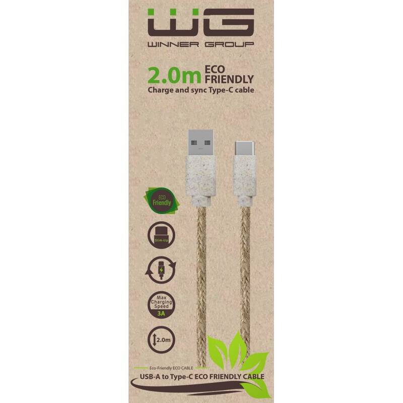 Obrázok WG USB/USB-C, konopný, 2m (9970) béžový