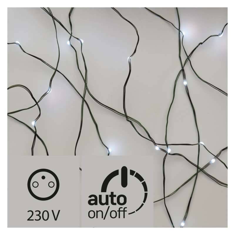 Obrázok EMOS 40 LED řetěz zelený nano, 4m, IP44, stud. bílá, čas. (1534191200)