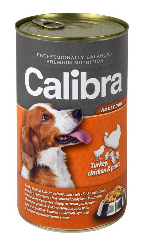 Obrázok Calibra Dog Adult krůtí + kuřecí + těstoviny v želé 1240 g