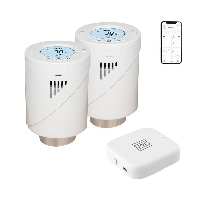 Obrázok 2x Immax NEO Smart Termostatická hlavica Zigbee 3.0 + Smart NEO BRIDGE PRO v2 (07703B)