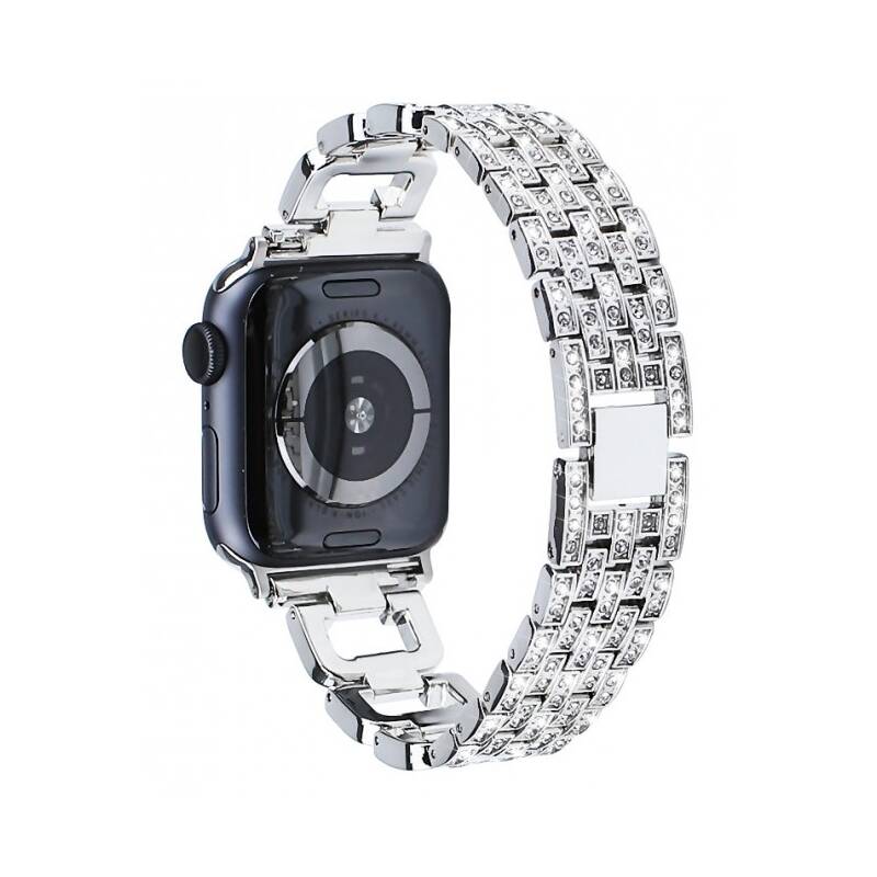 Obrázok WG chain, kovový, na Apple Watch 42/44/45 mm + adapter (10654) strieborný