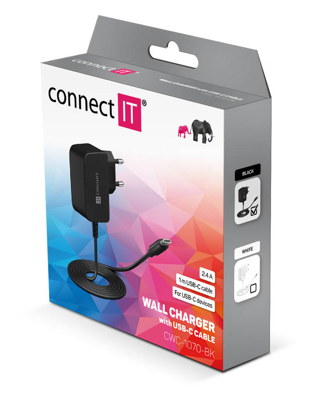 Obrázok CONNECT IT inWallz USB-C 2.4A černá (CWC-1070-BK)