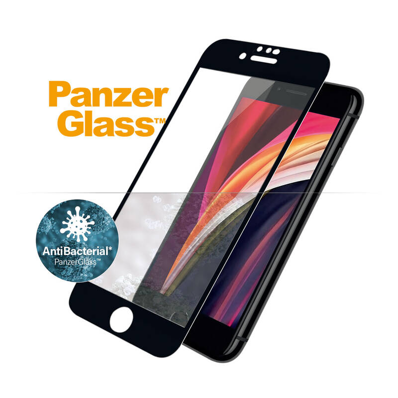 Obrázok PanzerGlass Edge-to-Edge AntiBacterial na Apple iPhone 6/6s/7/8/SE 2020 (2693) čierne