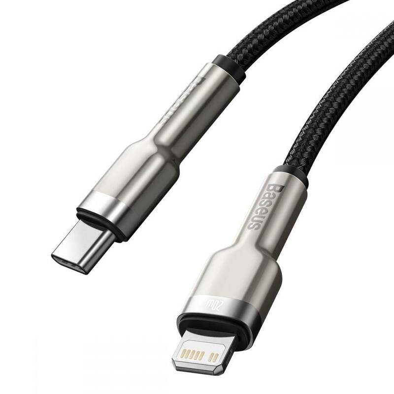 Obrázok Baseus Cafule Series nabíjecí / datový kabel USB-C na Lightning PD 20W 2m, černá, CATLJK-B01