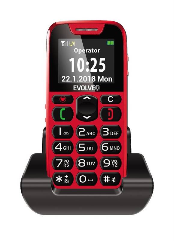 Obrázok EVOLVEO EasyPhone, mobilní telefon pro seniory EP-500-RED