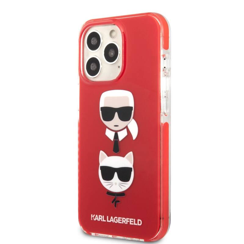 Obrázok Karl Lagerfeld TPE Karl and Choupette Heads Kryt pro iPhone 13 Pro Red