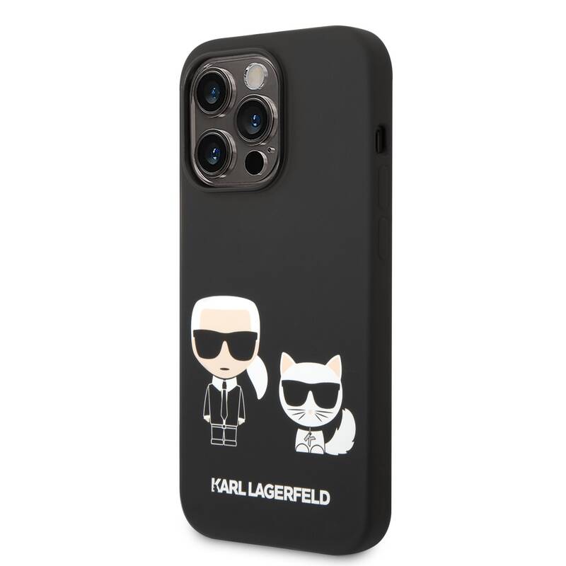 Obrázok Karl Lagerfeld and Choupette Liquid Silicone Zadní Kryt pro iPhone 14 Pro Max Black